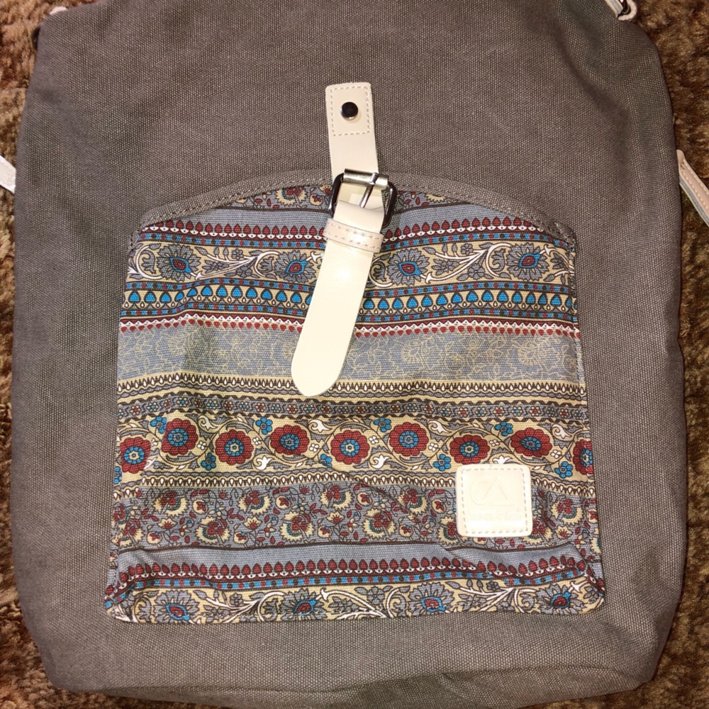 Grey and Tribal Print Backpack